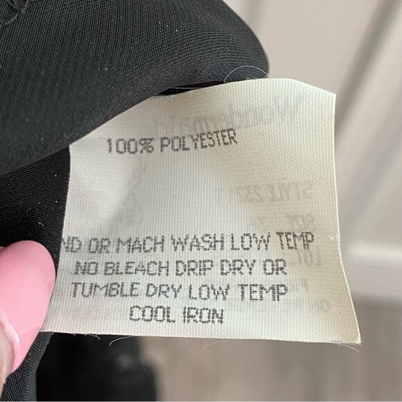 Vtg WonderMaid Black Nylon Full Slip dress Lace Trim Sz 36 UNION MADE tag Sexy - Picture 7 of 8